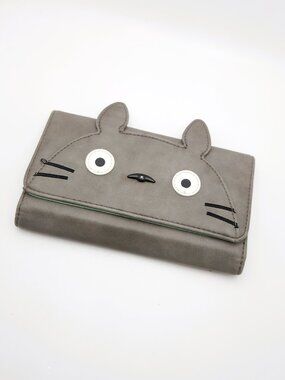 My Neighbor Totoro Wallet Studio Ghibli Gray Cat Soot Sprite Trifold 7" Anime